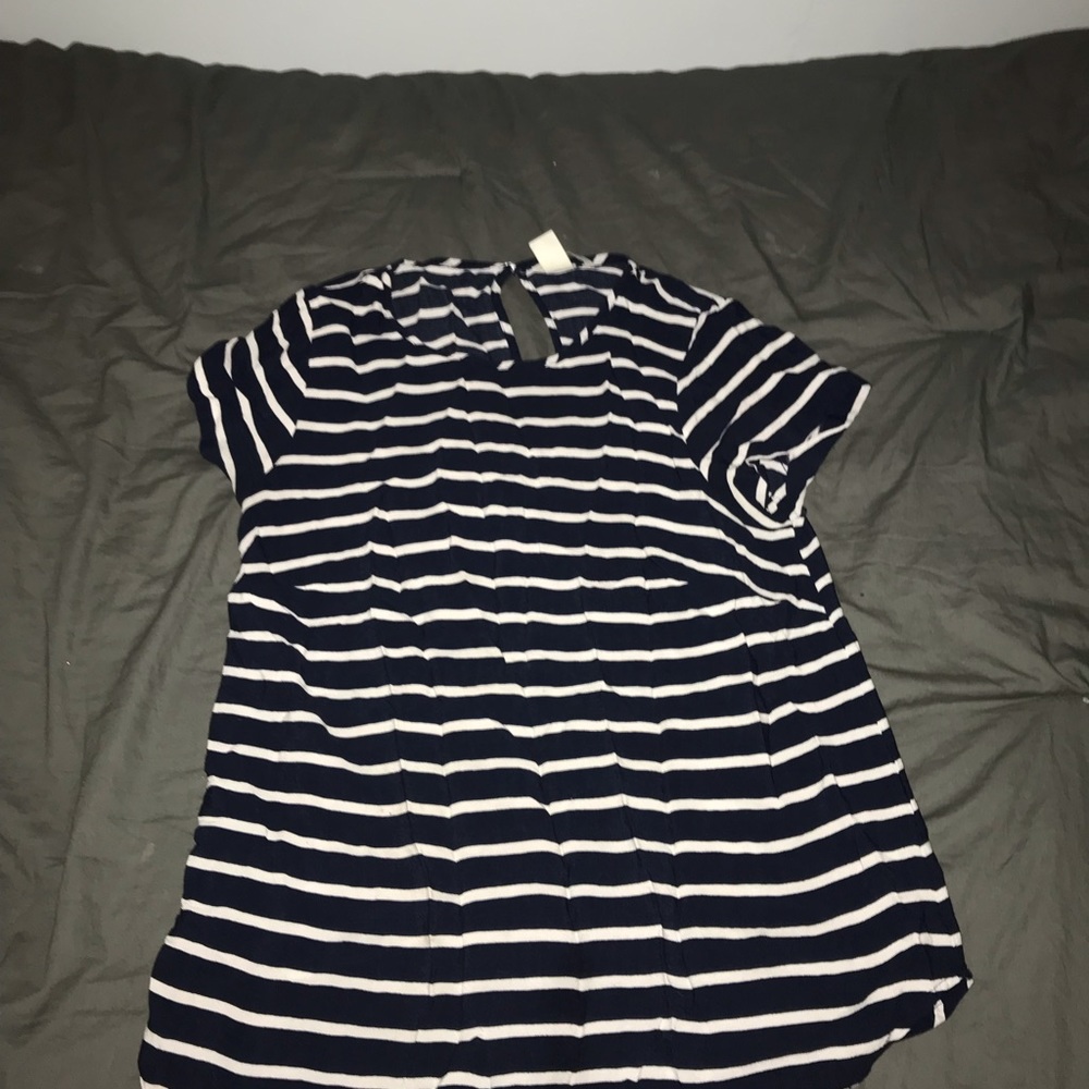 navy striped maternity shirt